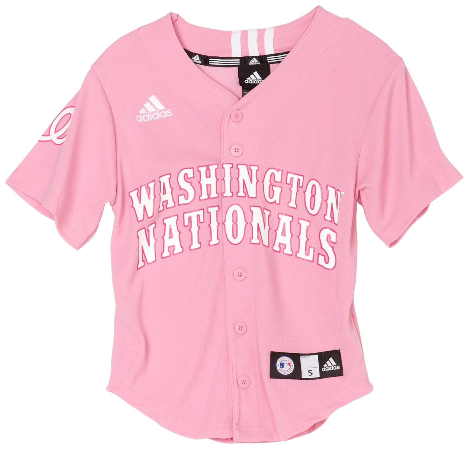 mlb washington nationals 丝网印花棒球服女童 粉色 青少年小码